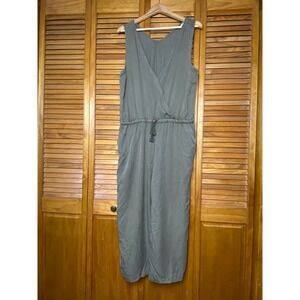 Tentree Womens Olive Green Tencel Lyocell Surplice Sleeveless Jumpsuit XL